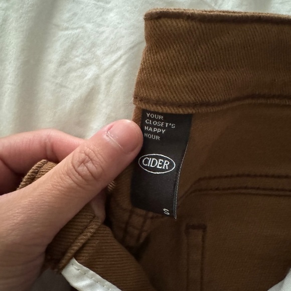 Cider Bootleg Jeans Frayed Bottom Brown Jeans Size S two front and back pockets - Picture 4 of 12